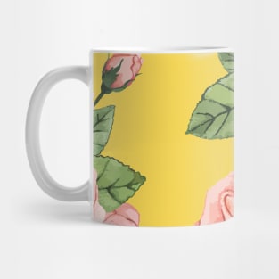 Peony on yellow background Mug